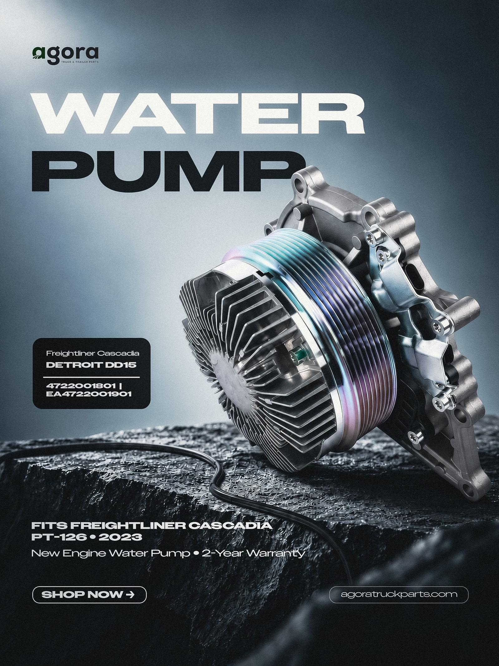 Agora Truck Parts water pump campaign design.